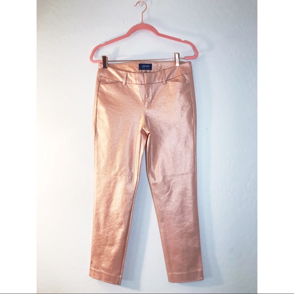 pink metallic jeans